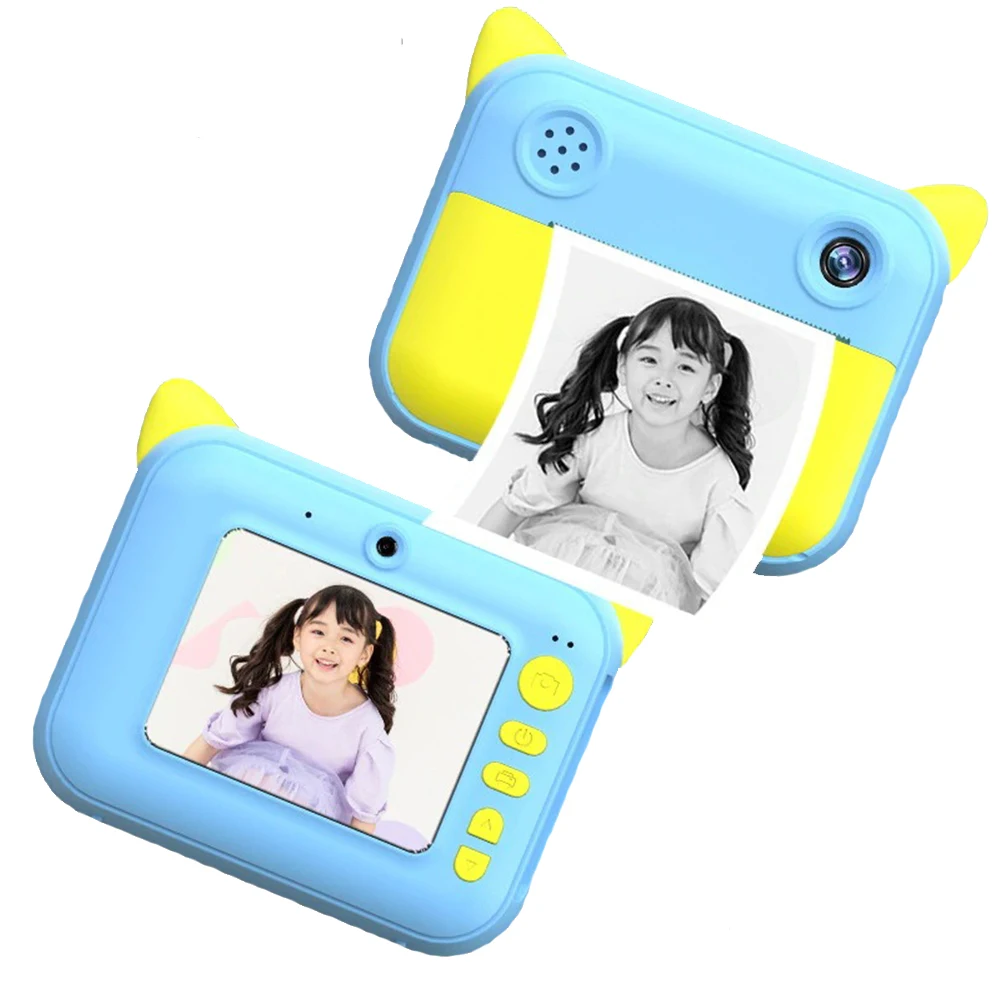 Dropshipping mini camera children  Instant print camera 1080p photo paper toys