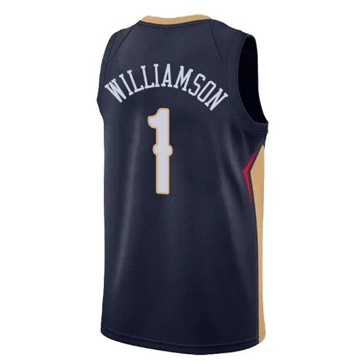 Новинка 2019, мужские черные баскетбольные майки/шорты с вышивкой на заказ #1 Zion Williamson