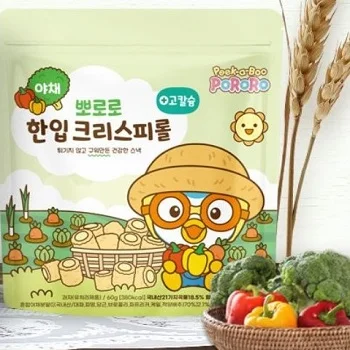 Pororo Mini Crispy Roll Blueberry 60g baby biscuit made in korea Blueberry flavor