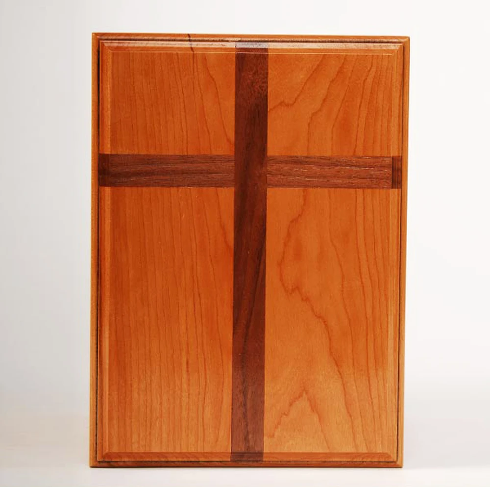 Manufacture direct sale wooden funeral cremation urn for human ashes from Vietnam