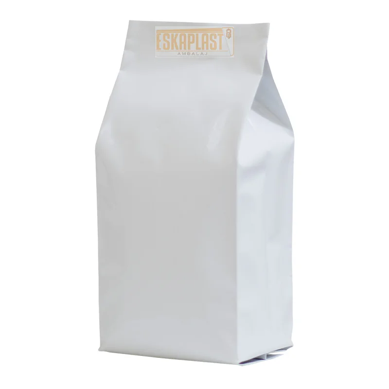 
Glossy White Aluminium Side Package Stand Up PouchMoisture Barrier Aluminum Foil Stand Up Side gusset bottom Pouch 