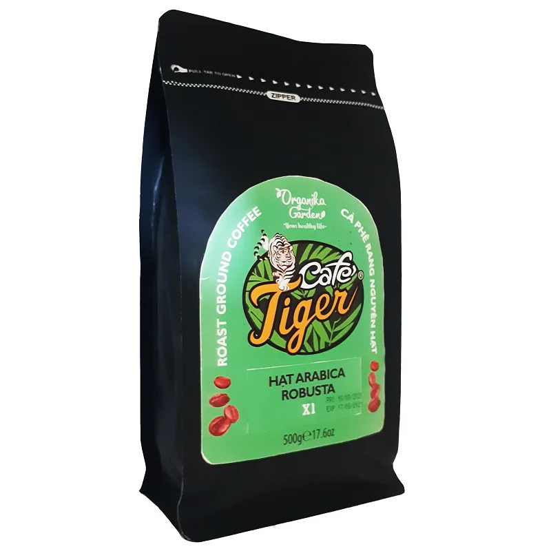 Vietnam Premium Quality MEDIUM ROAST Sugar-Free Bag Packaging CAFE TIGER - ARABICA ROBUSTA - WHOLE BEAN