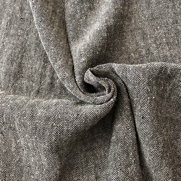 
CLASSIC SILK NEP LINEN HERRINGBONE FABRIC OA35246 