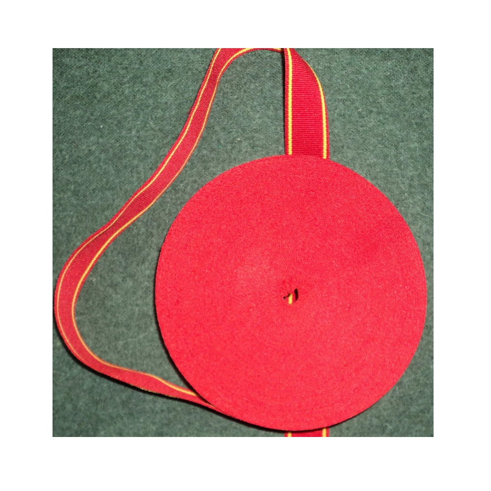 High quality cotton polyester ribbon yellow strips lace woven ribbon braid in viscose material Jacquard Ribbon