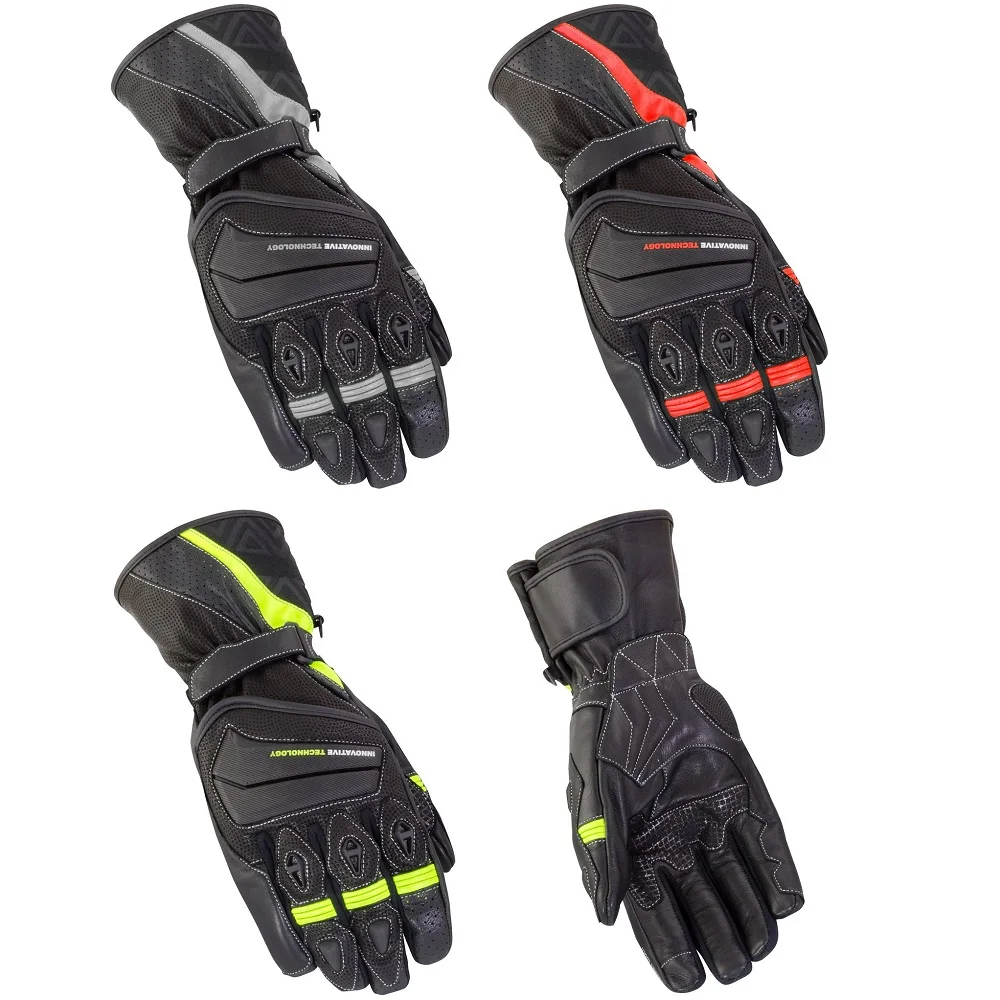 BMX Motorbike Gloves Winter Leather Protection MX Racing Gloves Touch screen capable finger and thumb