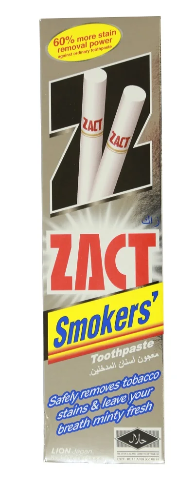 High Quality Natural Smell Zact whitening Toothpaste For Adult With ISO Halal Certificate