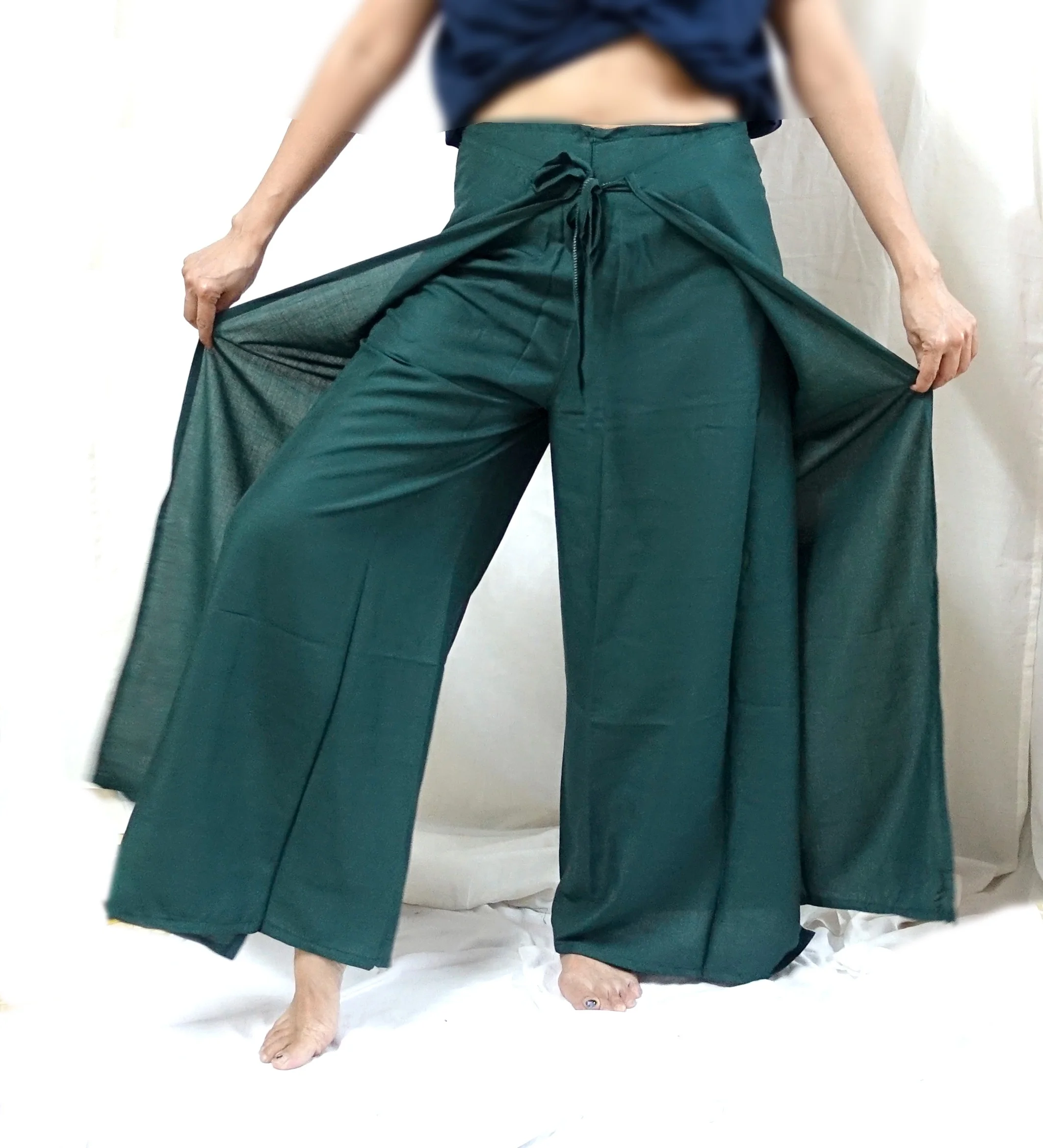 Solid colors BOHO harem wide leg gypsy yoga belly dance art fisherman skirt maxi Sarong thai Wrap tie pants