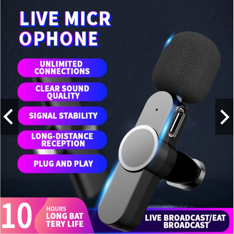 Беспроводная петличная микрофонная система Plug-Play UHF для видео устройств iOS освещение