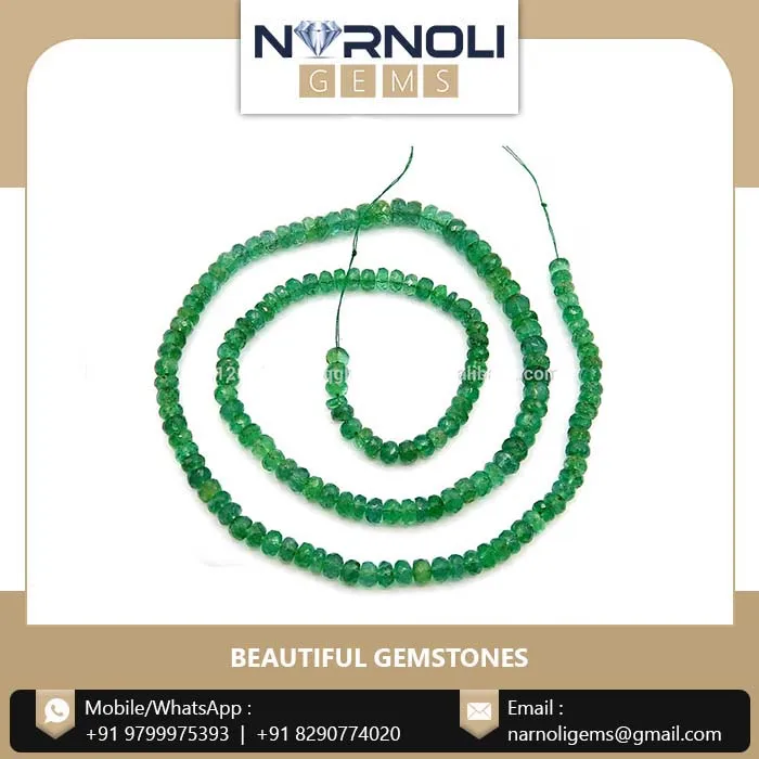New Fashion Jewelry Seed Type Bead String Green Emerald Faceted Beads Stone 100% Natural with Single Layer String