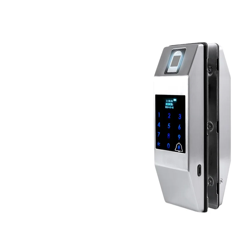 
fl21 frameless glass door smart lock TTLOCK APP fingerprint lock and home or Office keypad Sliding glass door magnetic lock 