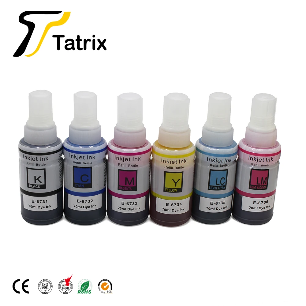 Чернила Tatrix RTS T6731 на водной основе совместимые с экологически чистыми красками 673 T673 - T6736 для Epson
