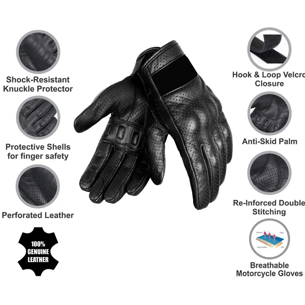Motorbike gloves  New Touch Screen Gloves Motorcycle MX ATV Cycling Motorbike Racing Riding Genuine Leather gloves