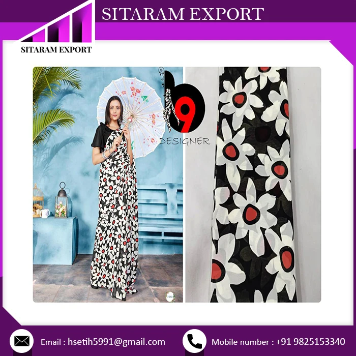 Best Price Traditional Pure Bandhani Georgette Saree Latest Ethnic Style Silk Sari with Gotta Patti Border for Wedding Parties