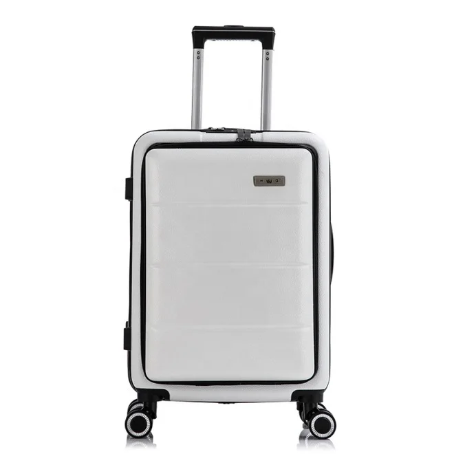 2020 Hot Sales wheeled cabin luggage hard shell suitcase front pocket luggage laptop trolley luggage bag