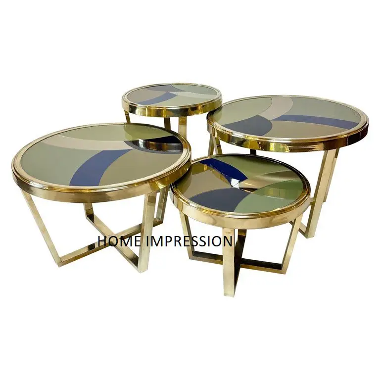 Fantastic Gold Color Acrylic Luxury Side Table Handmade Side Corner Table For Living Room Indoor Decor Supplies In Low Price
