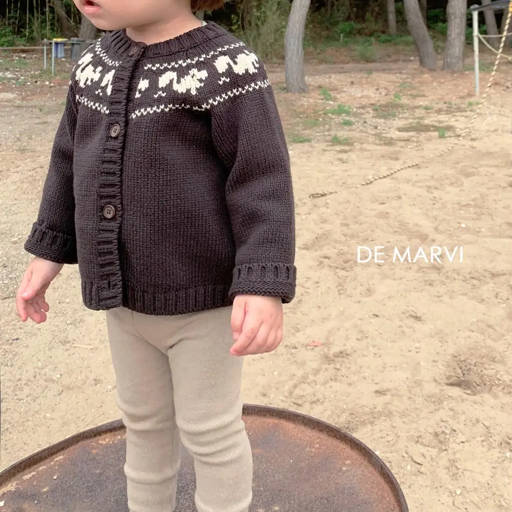 DE MARVI Knit button Toddler Baby cardigan boys girls sweater wear OEM possible MADE IN KOREA