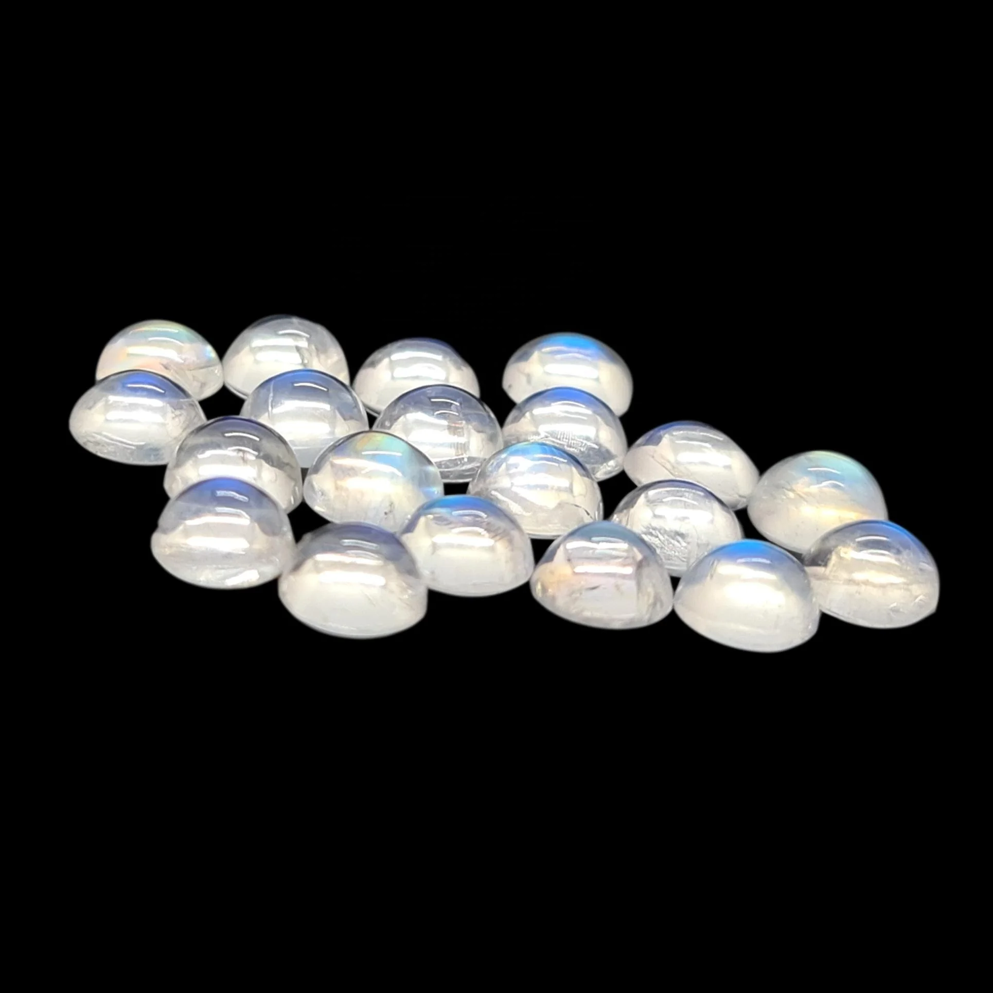 Rainbow Moonstone Gemstone Loose Cabochons And All Shapes And Sizes Cut On Custom Orders In Wholesale Prices In All Other Types