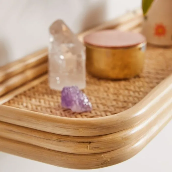 Low price Hanging Rattan Shelf Rack Natural Rattan Plant Shelf Made in Vietnam Rattan shelves