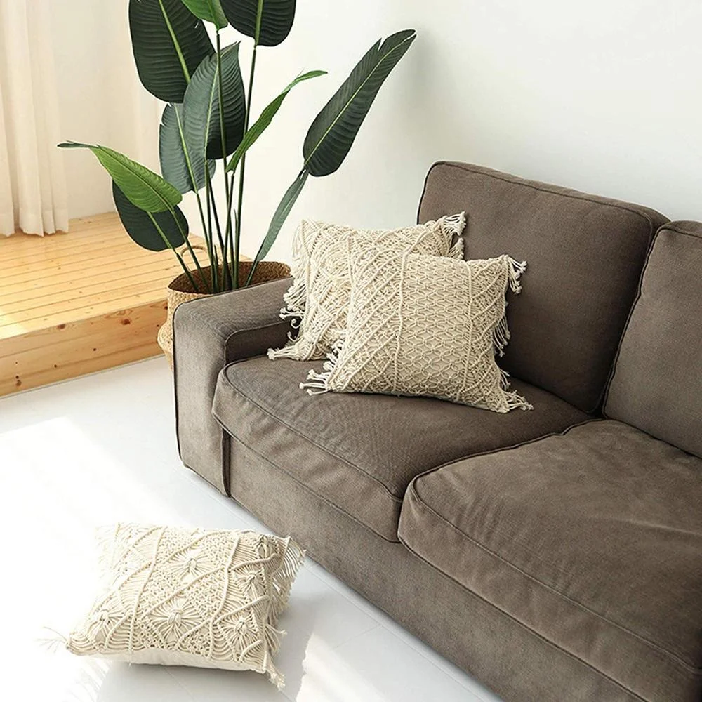 Beautiful Handmade Decorative Macrame Cushion Pillow Case from India