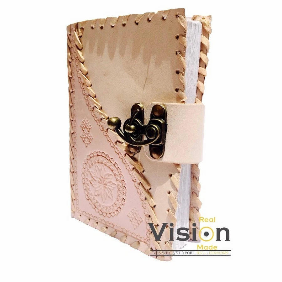 Refillable Page Personal Planer Handmade Vintage Genuine Leather Planner Draw Sketch Paint Journal cum Note Pad Book