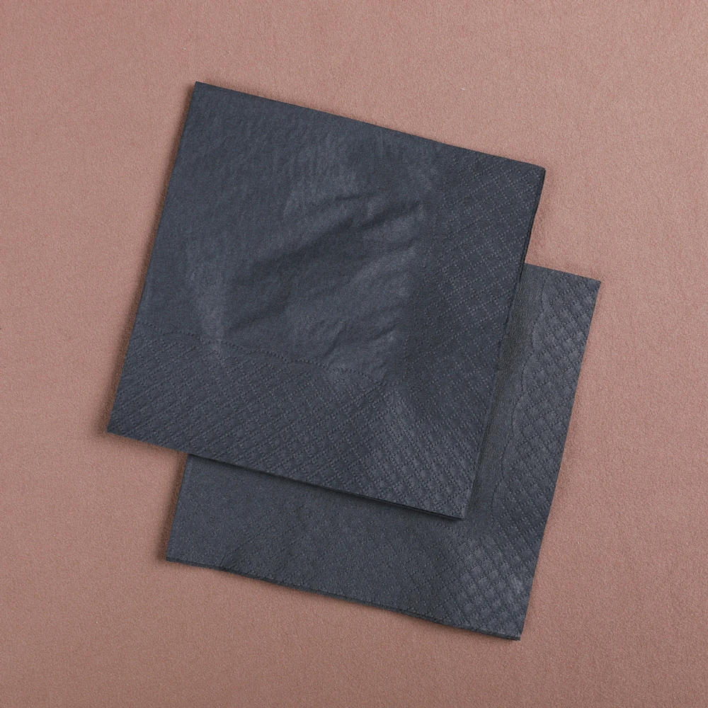 Черные салфетки с логотипом, бумажные салфетки для напитков