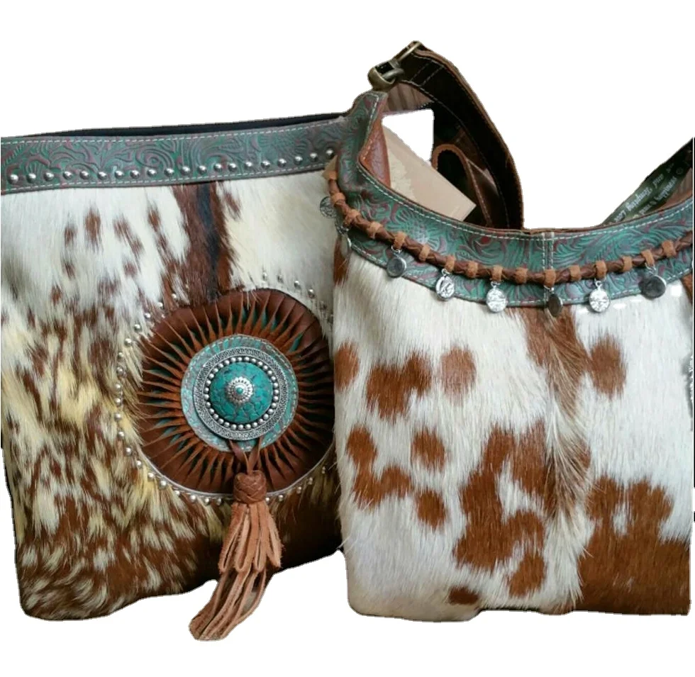 Handmade Vintage Indian Ibiza  Crossbody Leather Handbag Women Sling Bag Fashion  Unique Clutch Fur Leather Shoulder  Bag