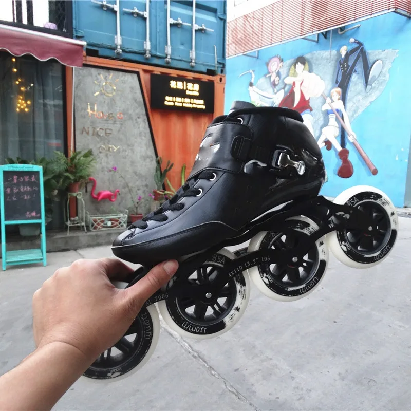 
Brand Skataing Shoes pu Wheels 100/110/125mm Carbon Fiber Speed Roller Skates Inline Professional 