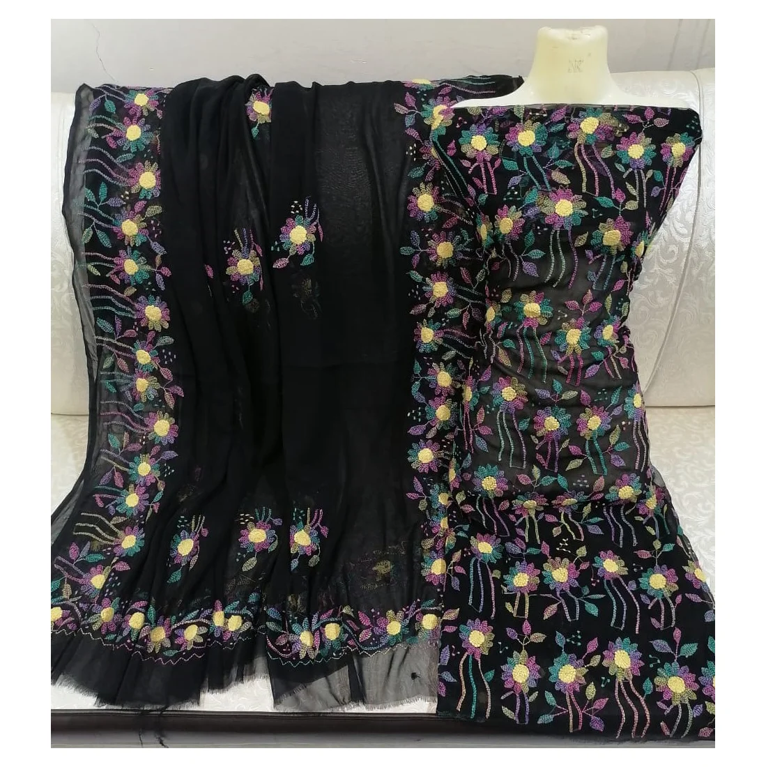 Традиционная индийская Пакистанская мусульманская одежда Salwar kameez платье ручной работы для на шелке шифоновая ткань