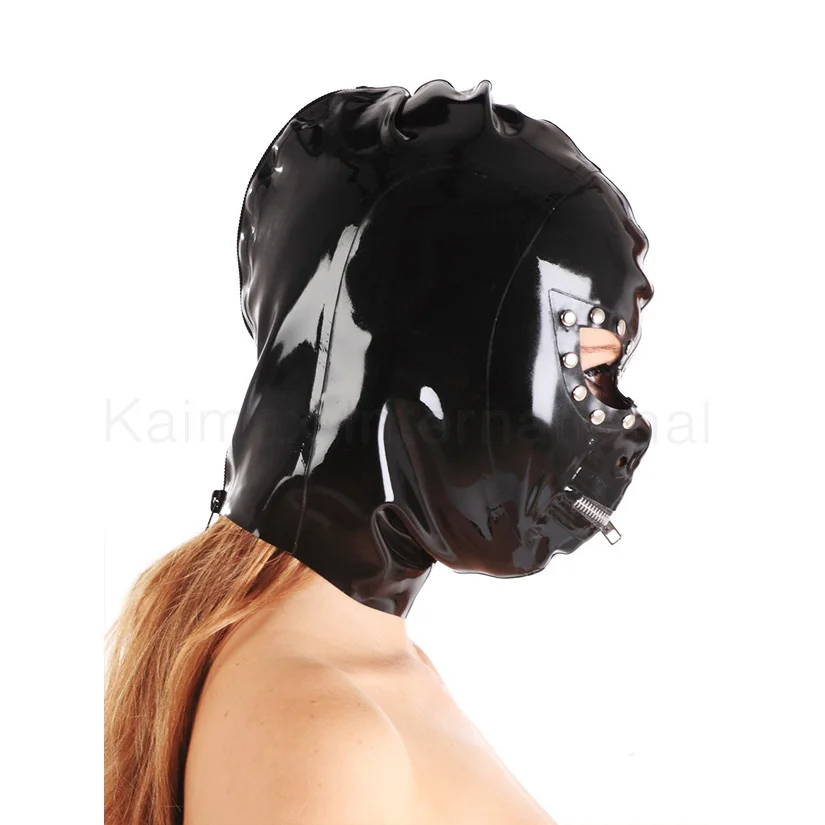 Sexy Fetish BDSM  Leather Gay Bondage Hood Mask