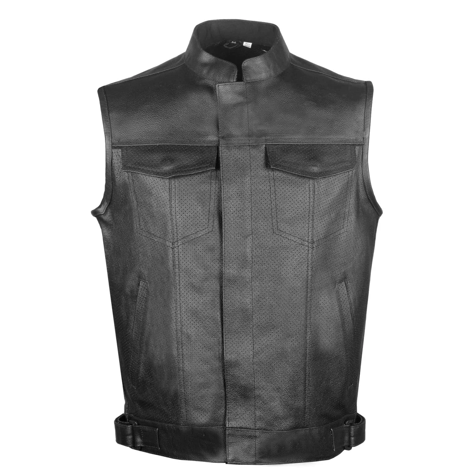 Genuine Leather Biker Motorcycle Vest Custom Made Logo Motorbike Vest Made Thick Leather Motorbike Waistcoat for sale