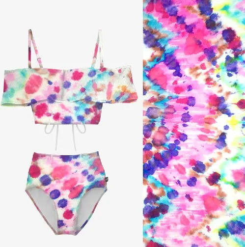 Eco-friendly poly spandex  Leotard  bikini   swimsuit custom  print  fabric