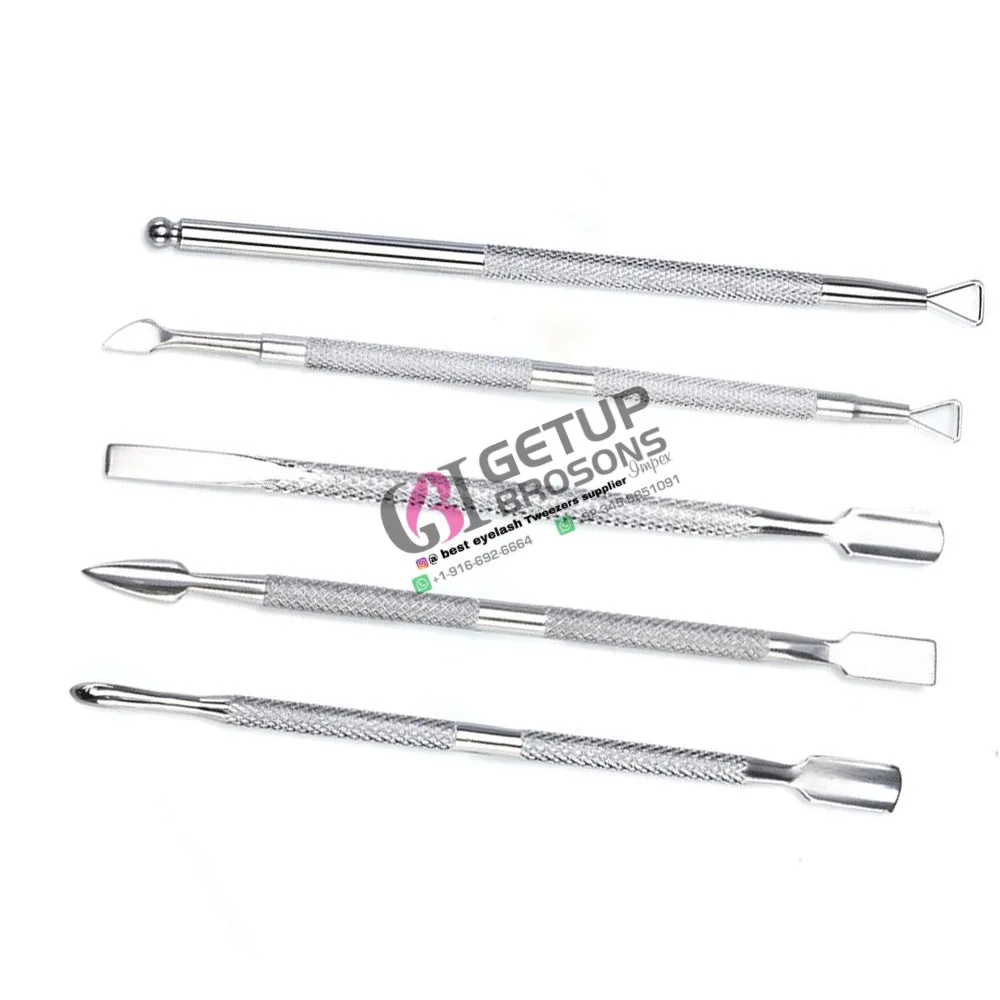 New Design Professional High Quality Silver Diamond Grip Nail Pusher Stainless Steel For Personal Care Beauty Instruments