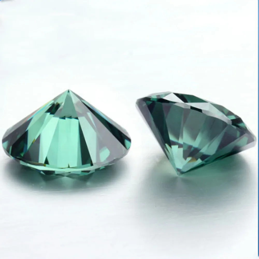 Dark Green Moissanite Diamond with VVS1 Clarity Certified Round Shape Moissanite for Jewelry Making 1ct Loose Moissanite Diamond