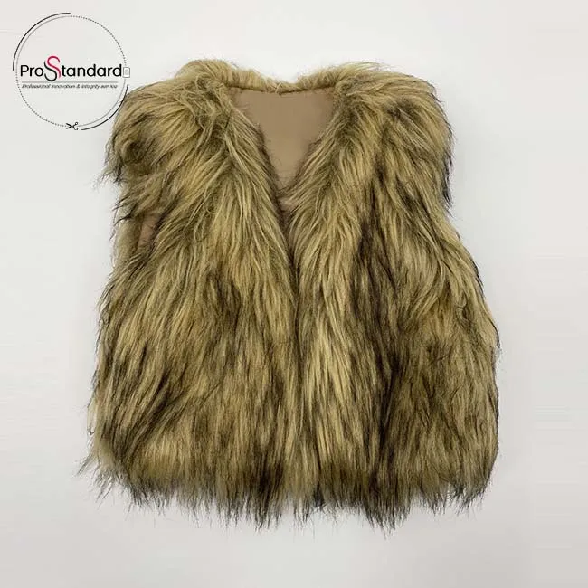 
Factory Supply Fashion High-Grade Winter Baby Girl Faux Fur Vest With Lining 