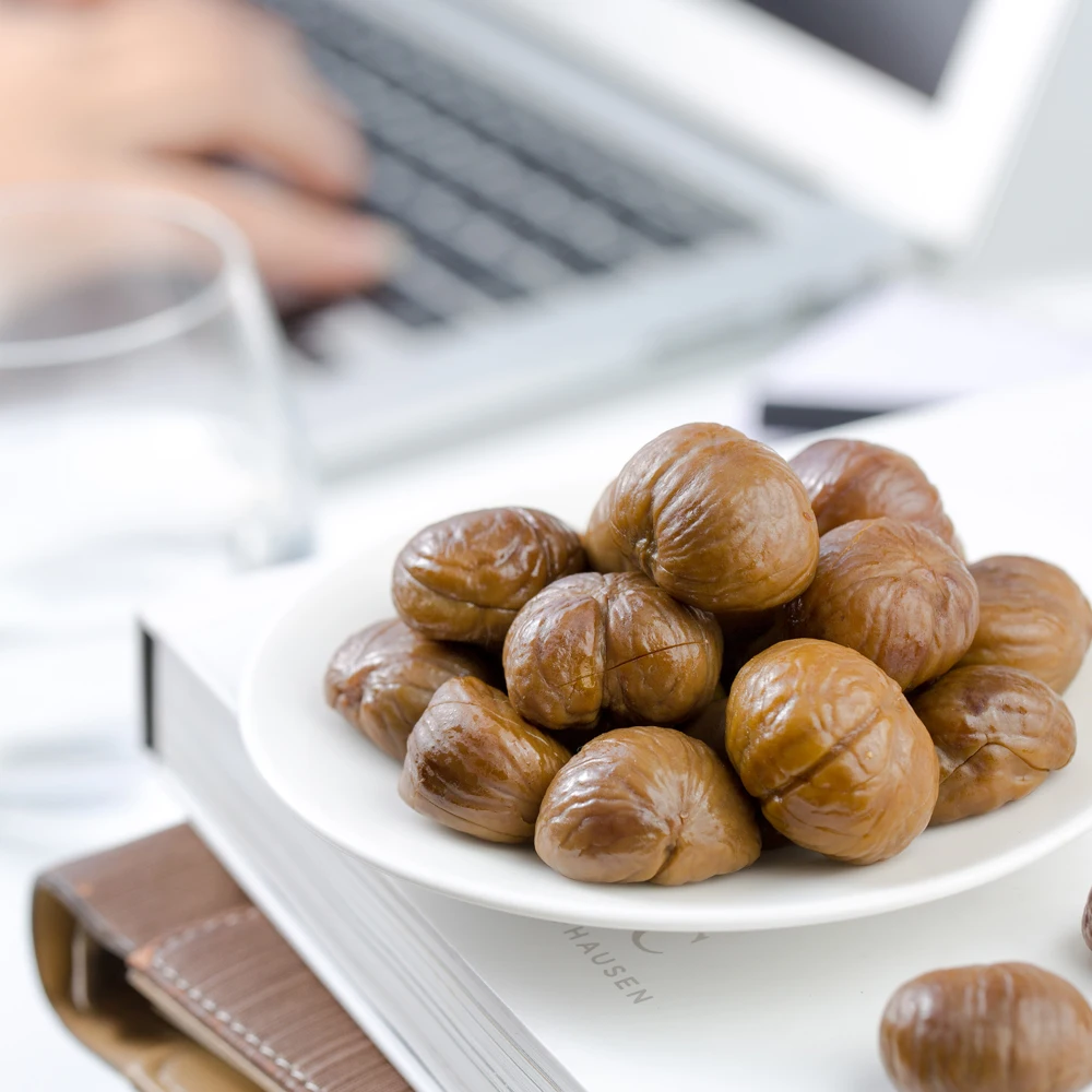 HALAL and KOSHER Snacks Food Roasted Peeled Chestnuts Snacks Organic chestnuts roasted peeled small pac Organic snhestnut snack