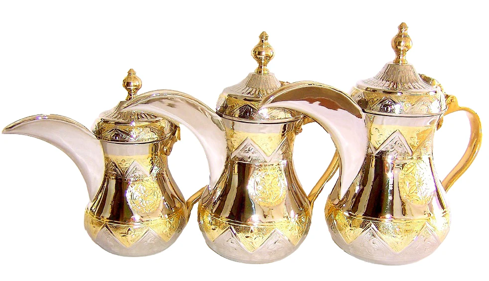 Dallah Bagdadi Brass Serving  Coffee Pot New design