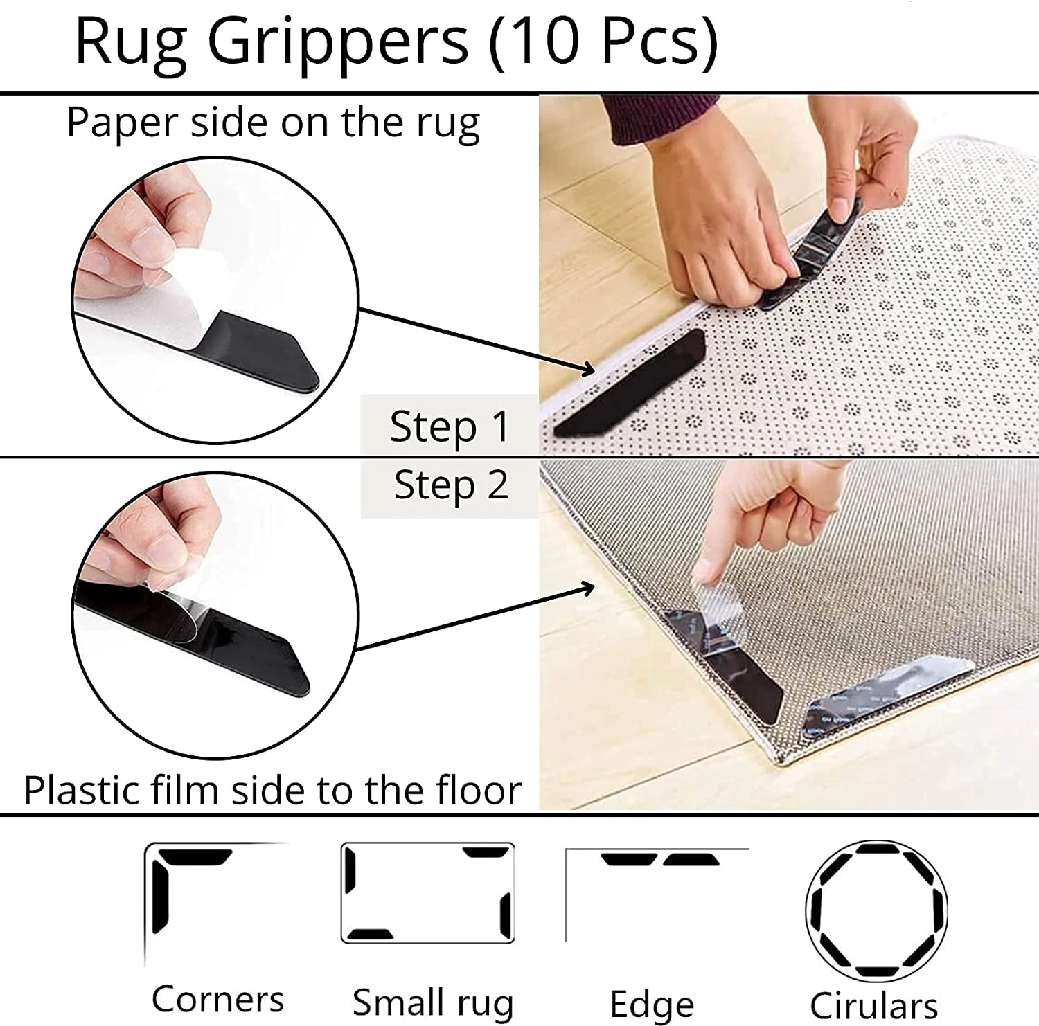 Многоразовые Угловые захваты для ковров резиновые нескользящие накладки закручивания 8