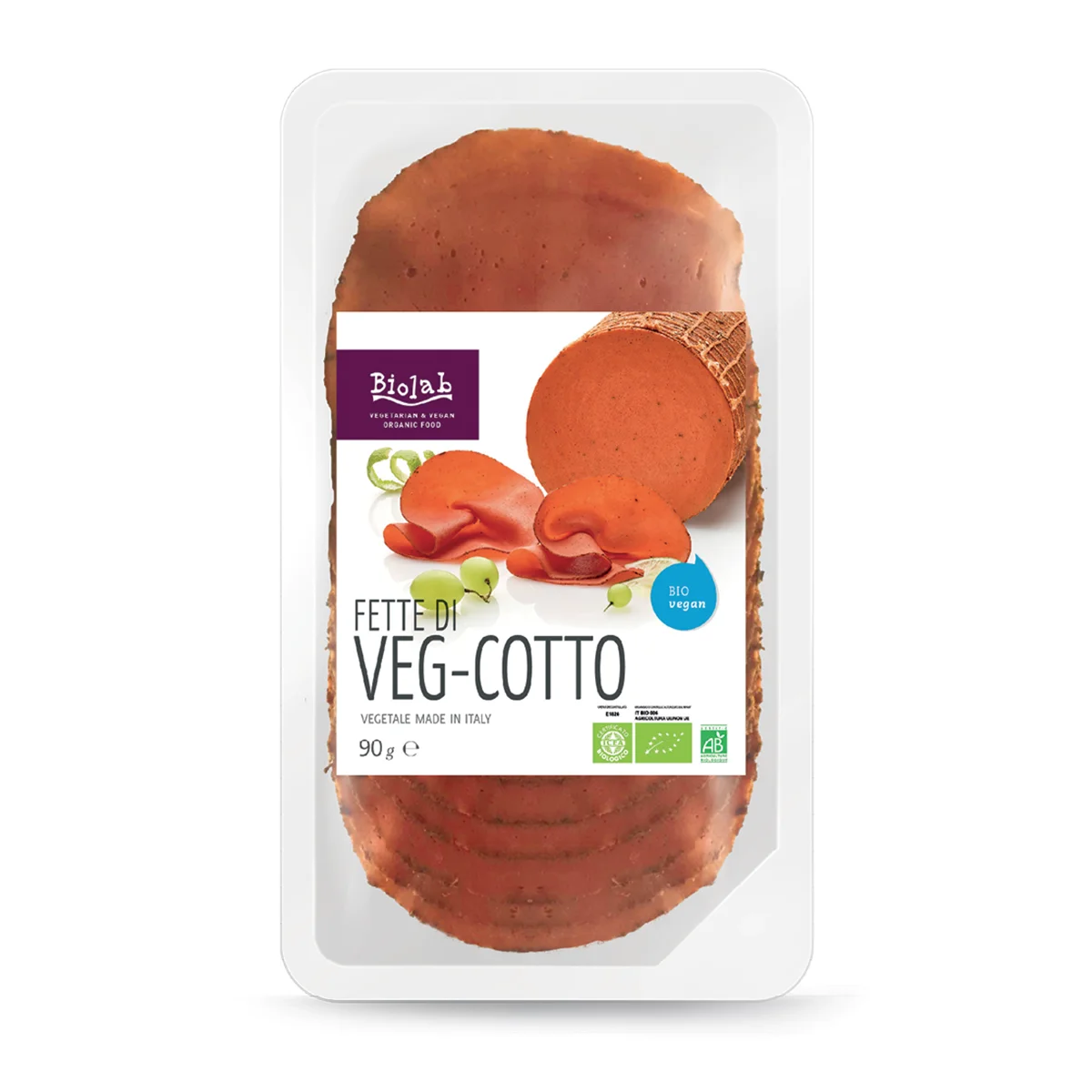 VEG-COTTO, Biolab vegan deli slices, organic made in Italy, 90 grams