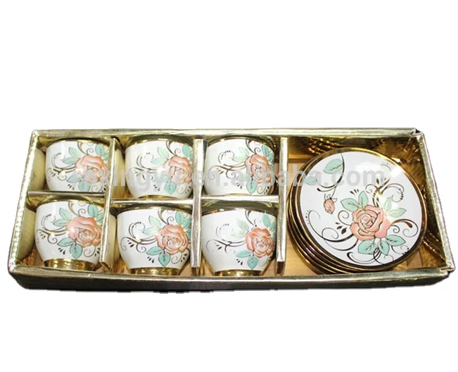 Chaozhou porcelain factory gold plated turkish tea set