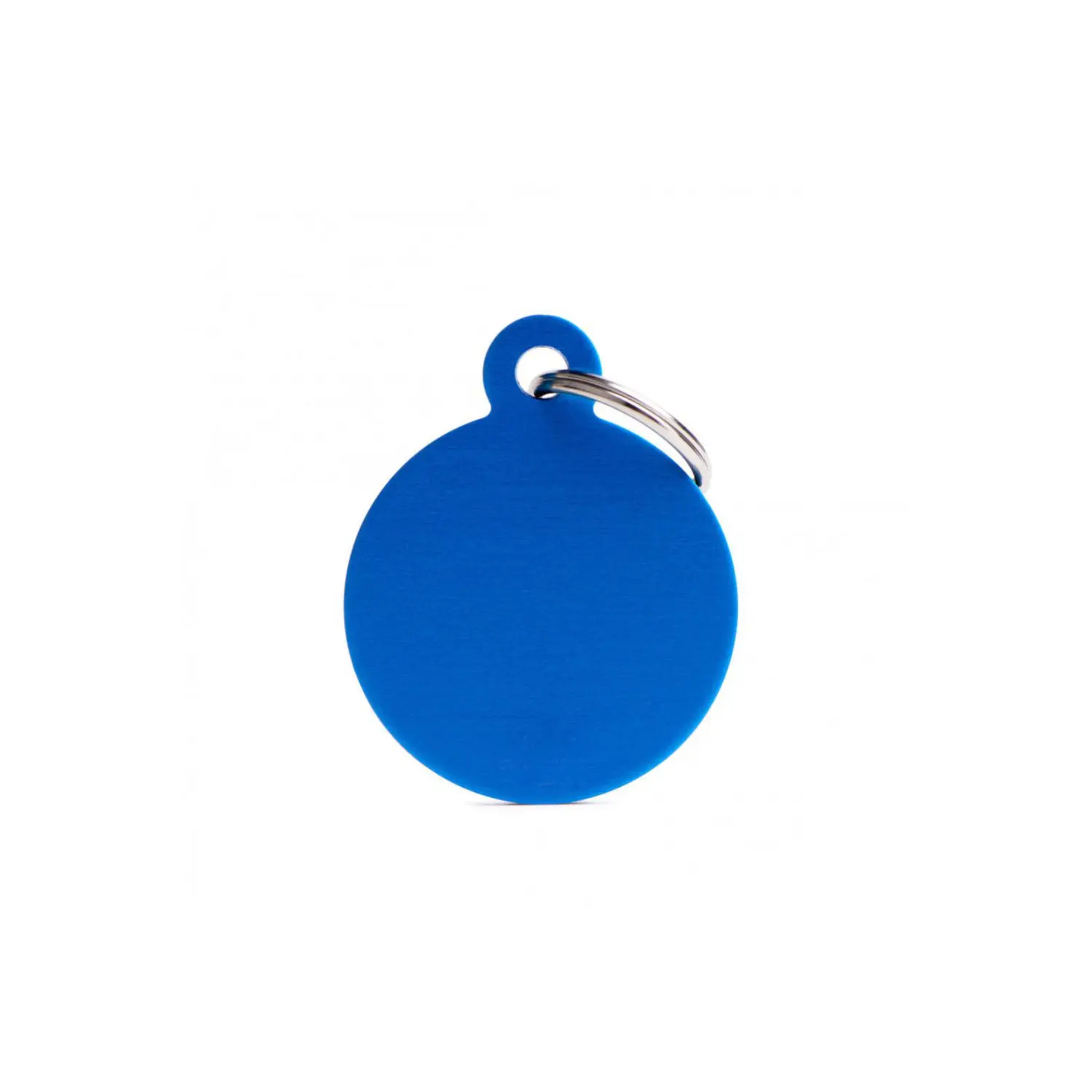 Wholesale Metal High Quality Pet ID Tags for Cat and Dog - Big Round Blue - Customizable Size and Colour