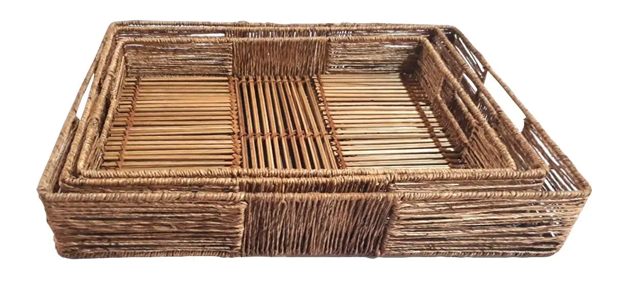 Decorative Serving Tray for Fruit Handmade Jute Tray Multi Function Tray Handicraft Wholesale Vietnam Supplier