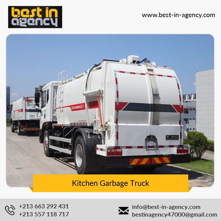 
High Pressure Cleaning 0.42m3 Clean Water Tank Volume Stainless Steel Kitchen Garbage Truck 