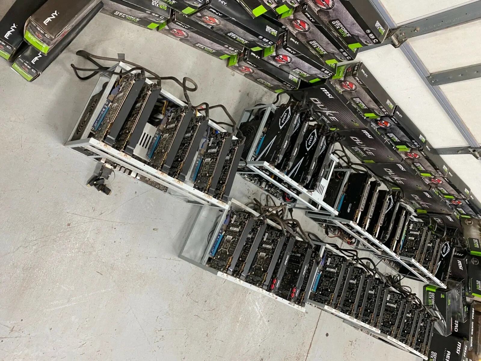 
High Quality 8 Eth mining rigs, One Server 1 5 plus gh/s, 50 n vidia 107s 