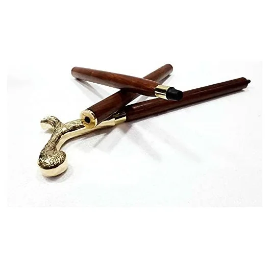 Hot selling Walking sticks brass comfortable handle knob wooden designer cane walking sticks luxury from Indian Supplier