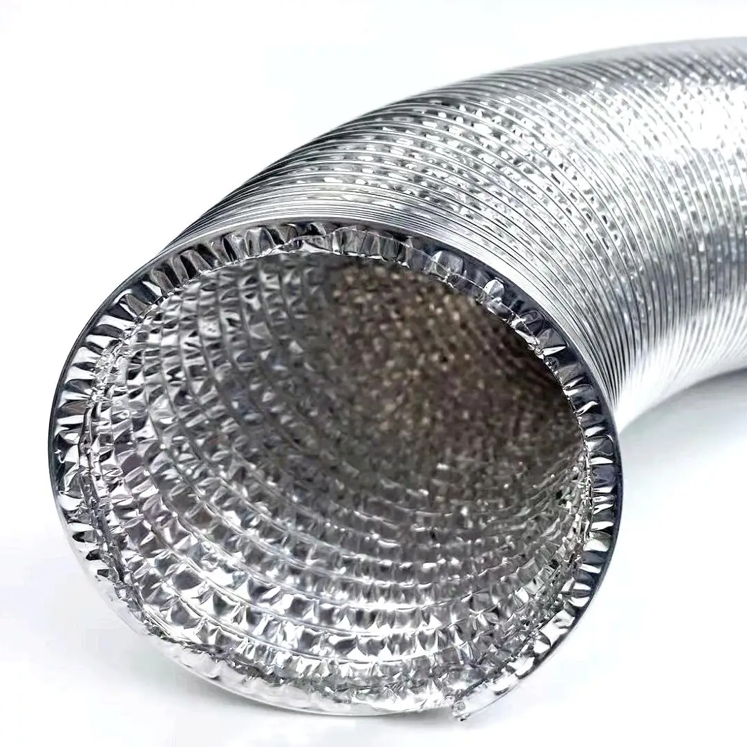 8ft Non-insulated aluminium flexible duct connector flexible air ducts with double aluminum foil