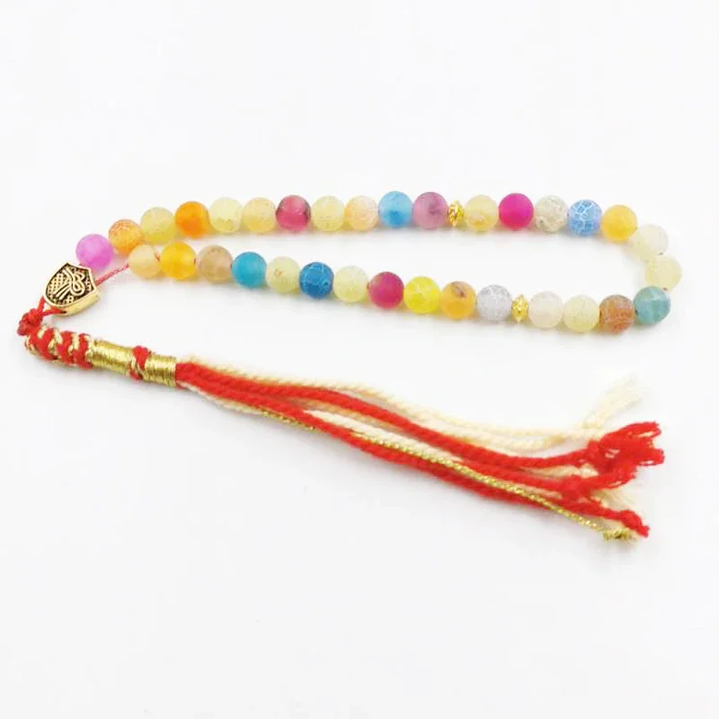 
 Мусульманский браслет из натурального агата, тасбих, Исламский подарок, модные аксессуары, ювелирные изделия misbaha, новый дизайн, турецкий розарий  