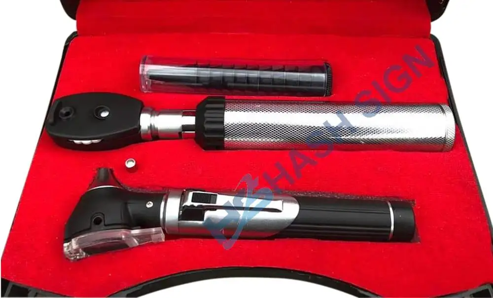 Fiber Optic Mini LED Ophthalmoscope Otoscope Combo Set