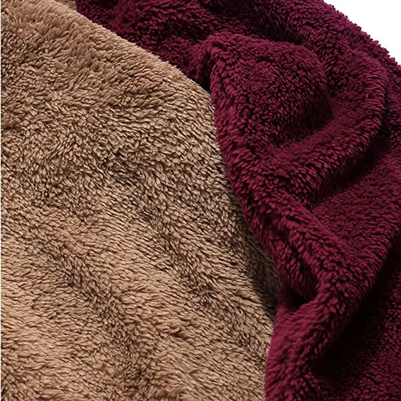 Winter Fuzzy Mens Hoodies With Drawstring Outdoor Casual Teddy Pullovers mens