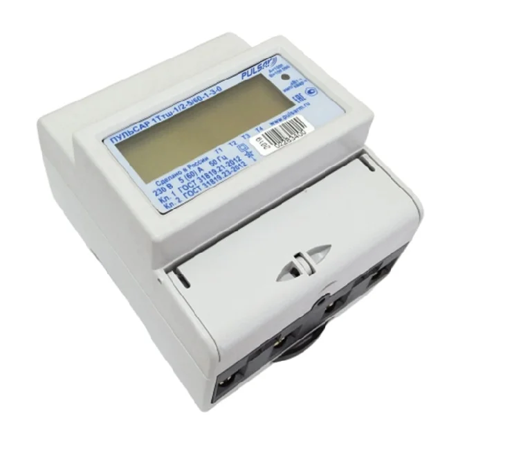 Электронный однофазный многотарифный измеритель энергии Pulsar, 230 В, 60 А, реле, 2 канала измерения тока