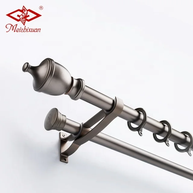 IKSUN Metal Living Room Aluminium Curtain Rod Pipe Brackets For Windows